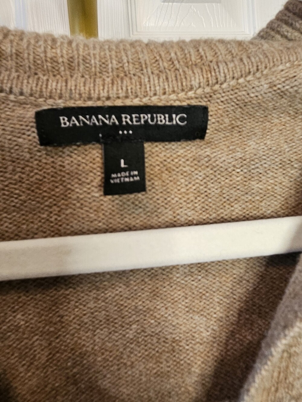 Banana Republic Factory Johnny Collar Striped Sweater ā Plateau Beige ā L - Picture 4 of 4